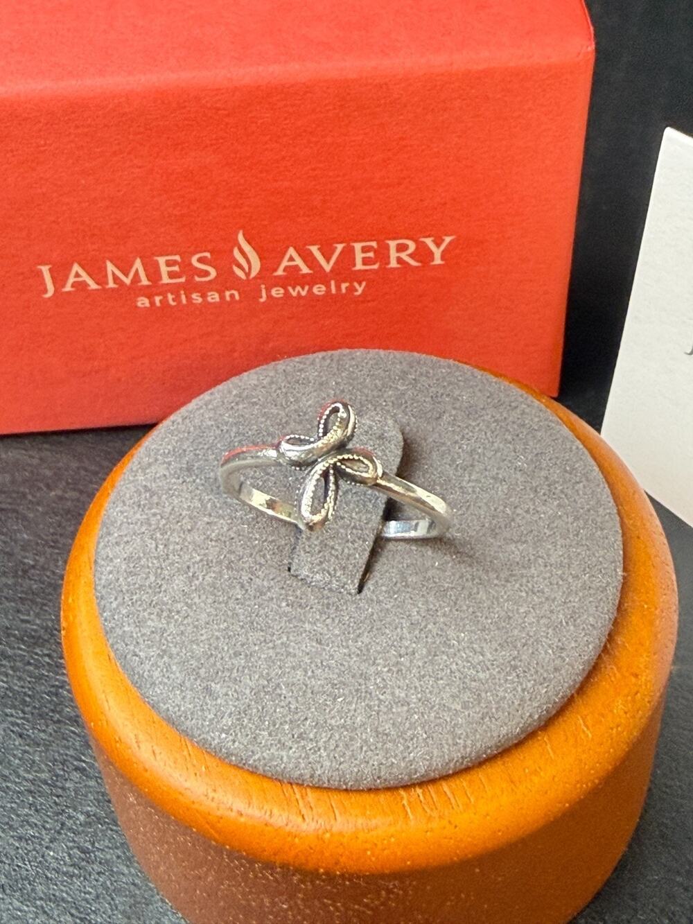 James Avery Retired 925 Sterling Silver Petite Eternal Ribbon Cross Ring Sz 9.5
